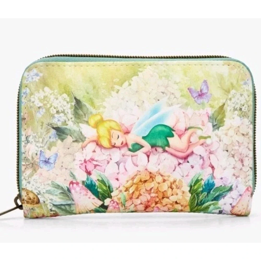 NEW Loungefly Disney Peter Pan Tinker Bell Florals Spring Mini Backpack & Wallet